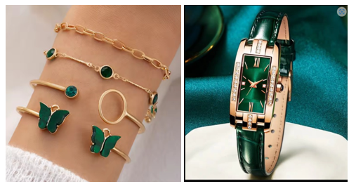 Miniatura 1 de 763475 Brazalete y  778437 Reloj verde